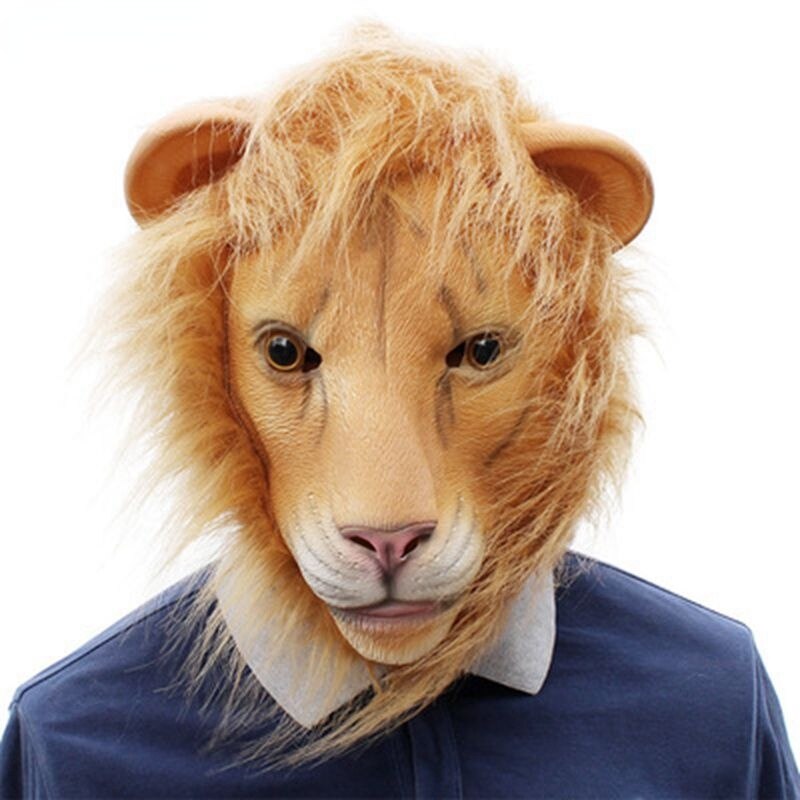 Masque de Lion peluche pour adulte - déguiz-fêtes