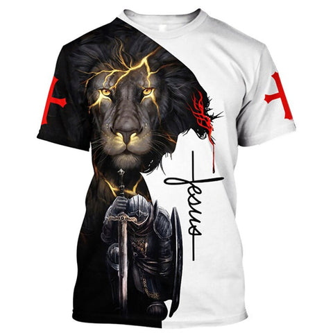 T-Shirt Lion Guerrier Médiéval
