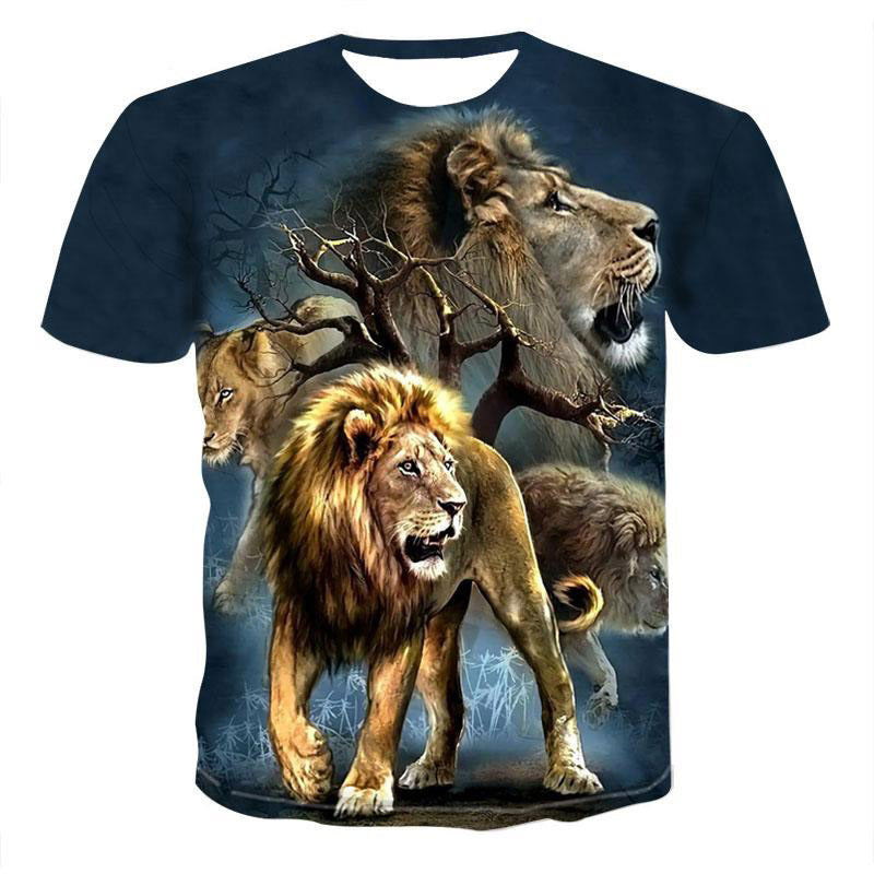 T-shirt Homme Rétro Lion, Roi De La Jungle - Marque Old Glory, Multicolore