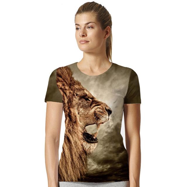 T-Shirt Tête Animaux Femme Tanière Du Lion - Main Image