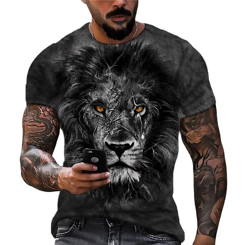 T-Shirt Tête de Lion Gris