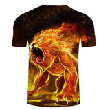 t shirt lion feu