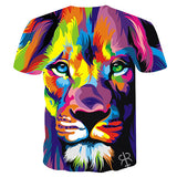 t shirt de lion en couleur