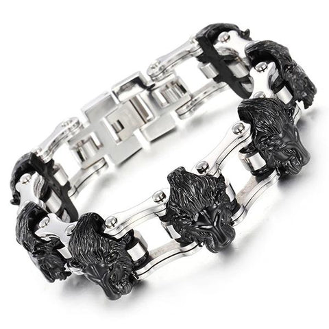 Bracelet Lion Chaine Acier