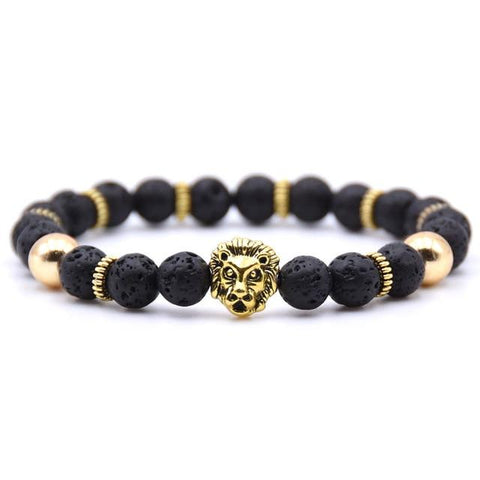 bracelet tête de lion or
