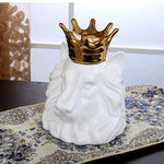 Statue Lion Couronne Or