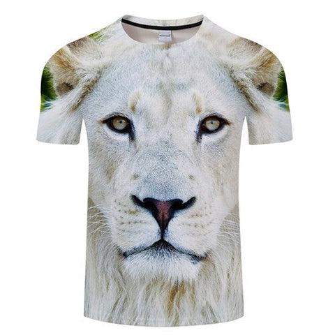 t shirt lion blanc